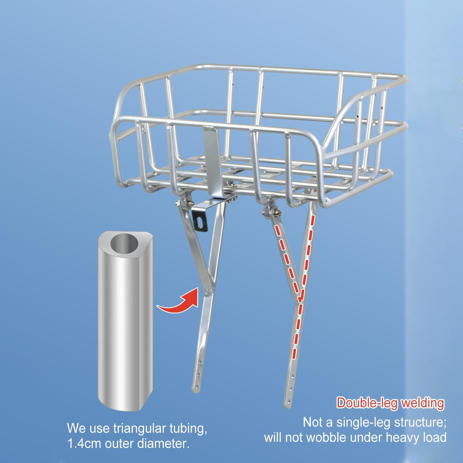 Panier de Vélo Organisateur Réglable à Grande Capacité en d'Aluminium