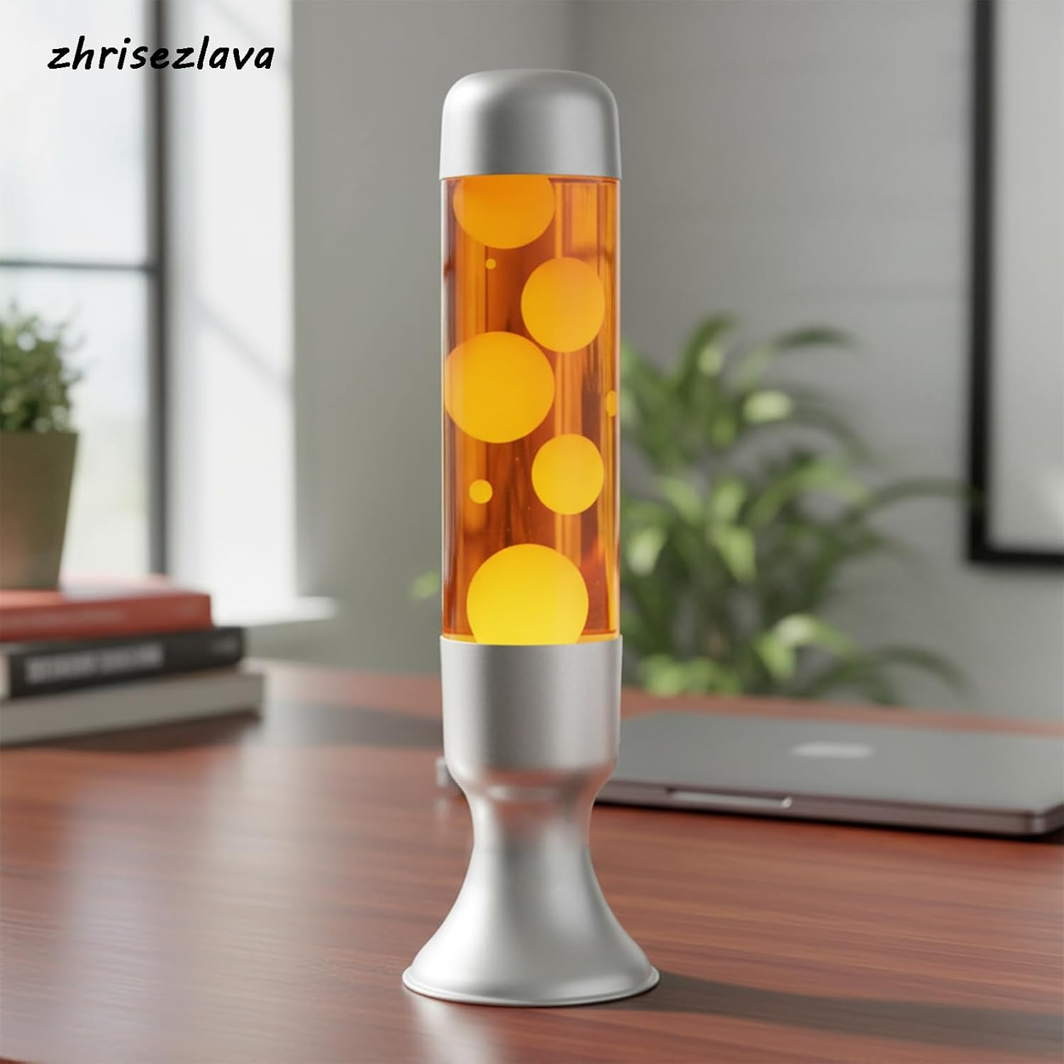 16 Inch Liquid Lamp, Orange Liquid Yellow Wax Motionin Liquid Motion Light, Night Light Home Decor for Meditation, Amazing Gifts for Adults & Kids, Silver Base.（jbd）