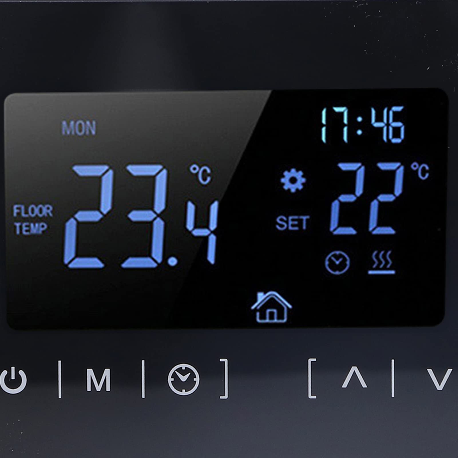 Termostat z ekranem dotykowym, obsługa przycisków dotykowych Tryb automatyczny Elektryczny termoregulator ogrzewania podłogowego, Dokładność czujnika NTC ± 1 ℃ dla elektrycznej poduszki grzewczej AC85