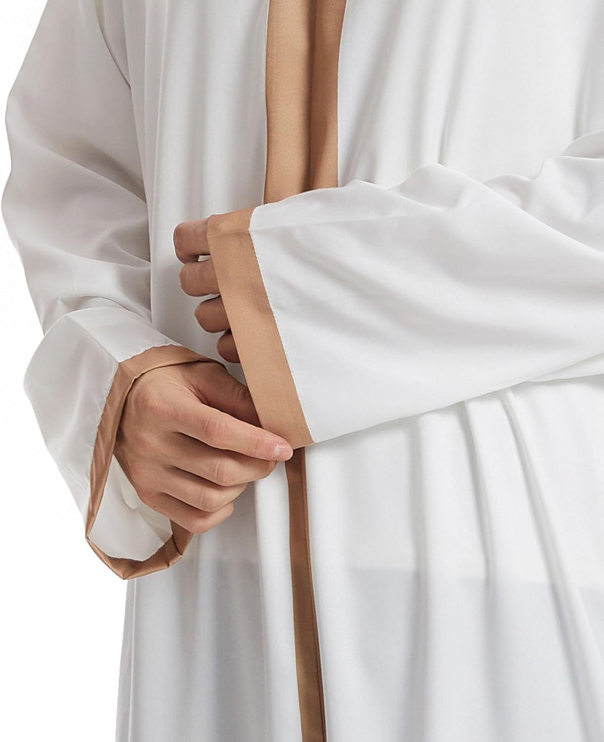 Men's Muslim Hoodies Robe Arab Middle Robes Long Style Long Sleeve V Neck Stripe Long Shirt Fashion Casual Thobe