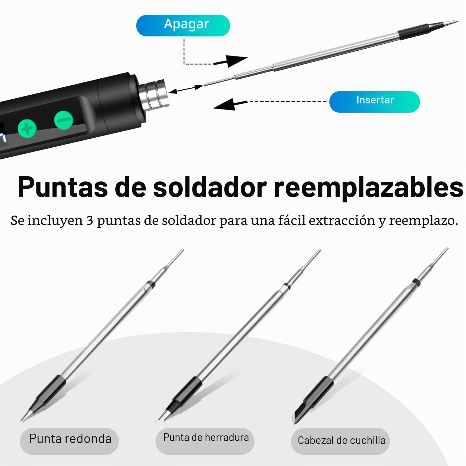 diymore Kit de soldador inalámbrico USB-C con pantalla LCD, temperatura ajustable de 180 ℃ a 450 ℃, bolígrafo de soldadura portátil recargable para reparación de electrónica, proyectos de bricolaje