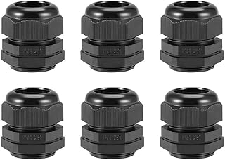 Tool parts PG29 Cable Gland 13mm-20mm Wire Hole Waterproof Nylon Locknut Black 6pcs