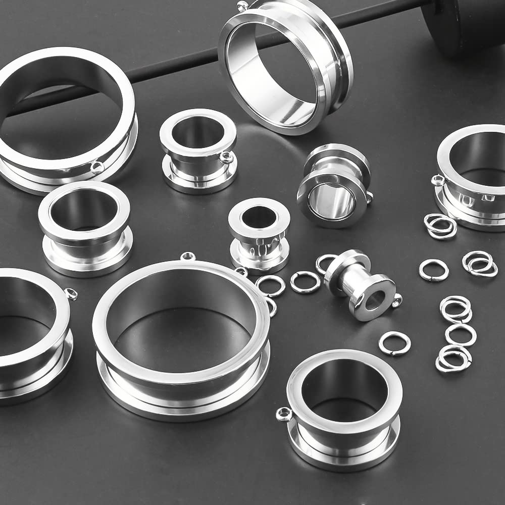 Vankula DIY Dilatatori Lobo Double Flared tunnel dilatatore orecchie 4 pz/ 6 pz in Acciaio inossidabile lobi piercing espansori Gioielli Uomo Donna 6mm a 25mm