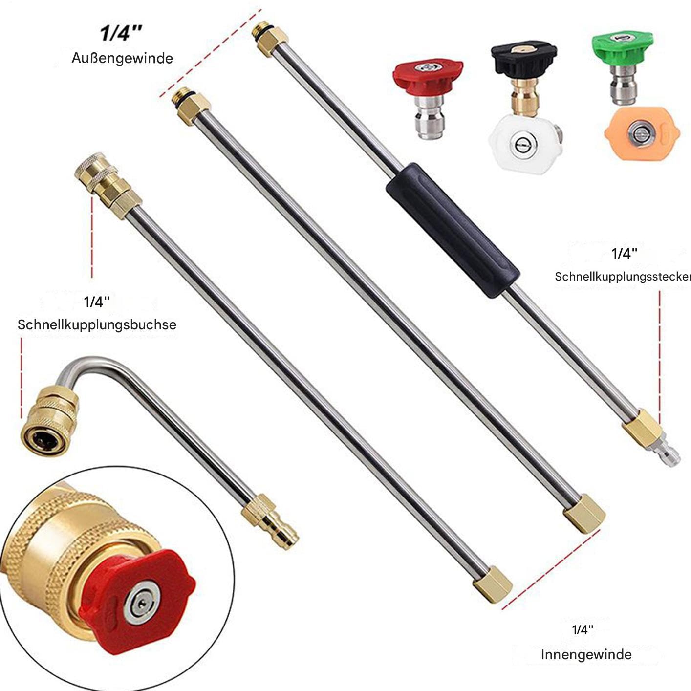 Lanza extensible para hidrolimpiadora de alta presión, 1150 g, 276 bar | boquilla telescópica de alta presión, accesorio para limpieza de canalones, para canalones, entradas, patios, patios, paredes