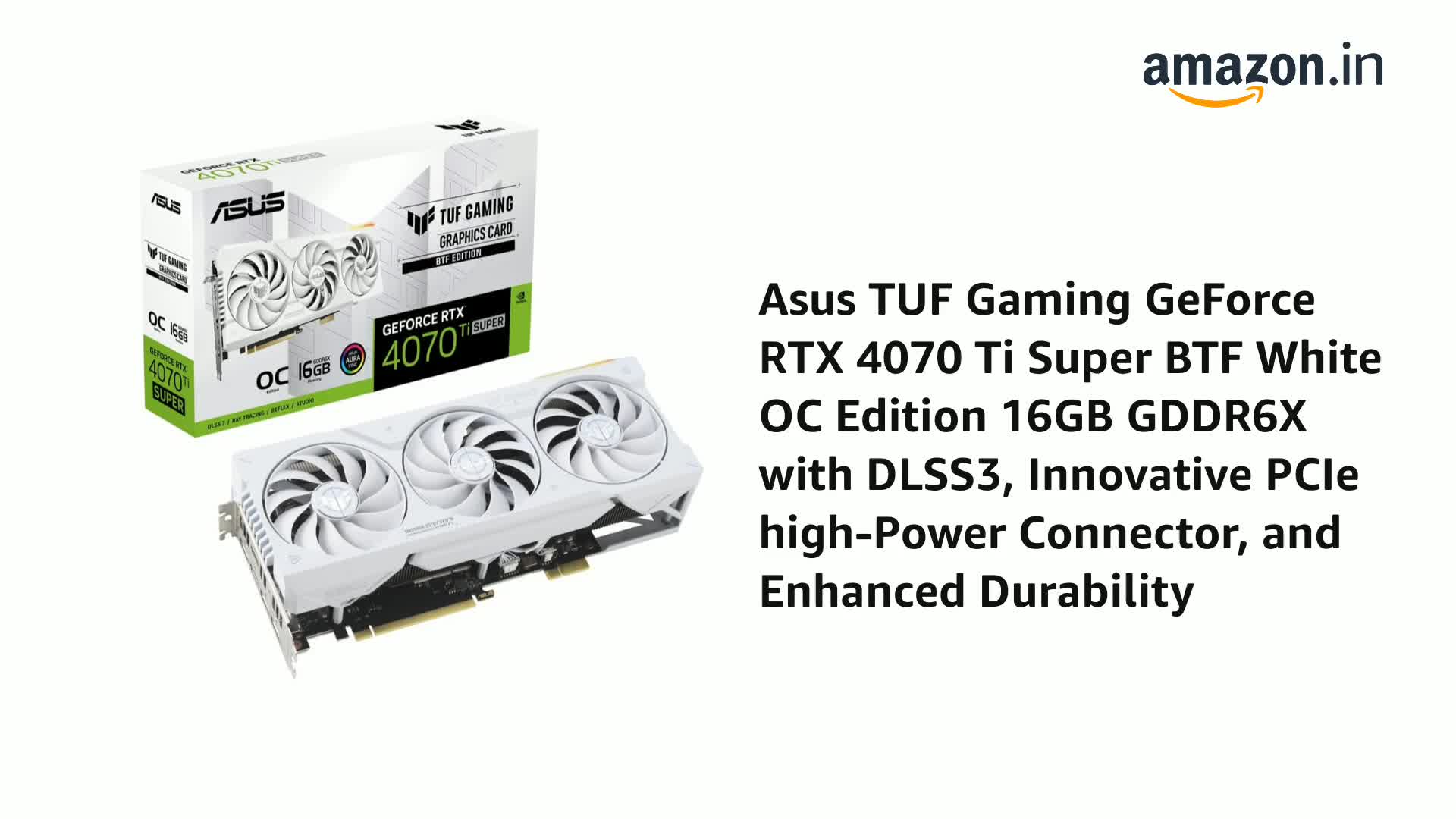 Amazon.in: Buy Asus TUF Gaming Geforce RTX 4070 Ti Super BTF White