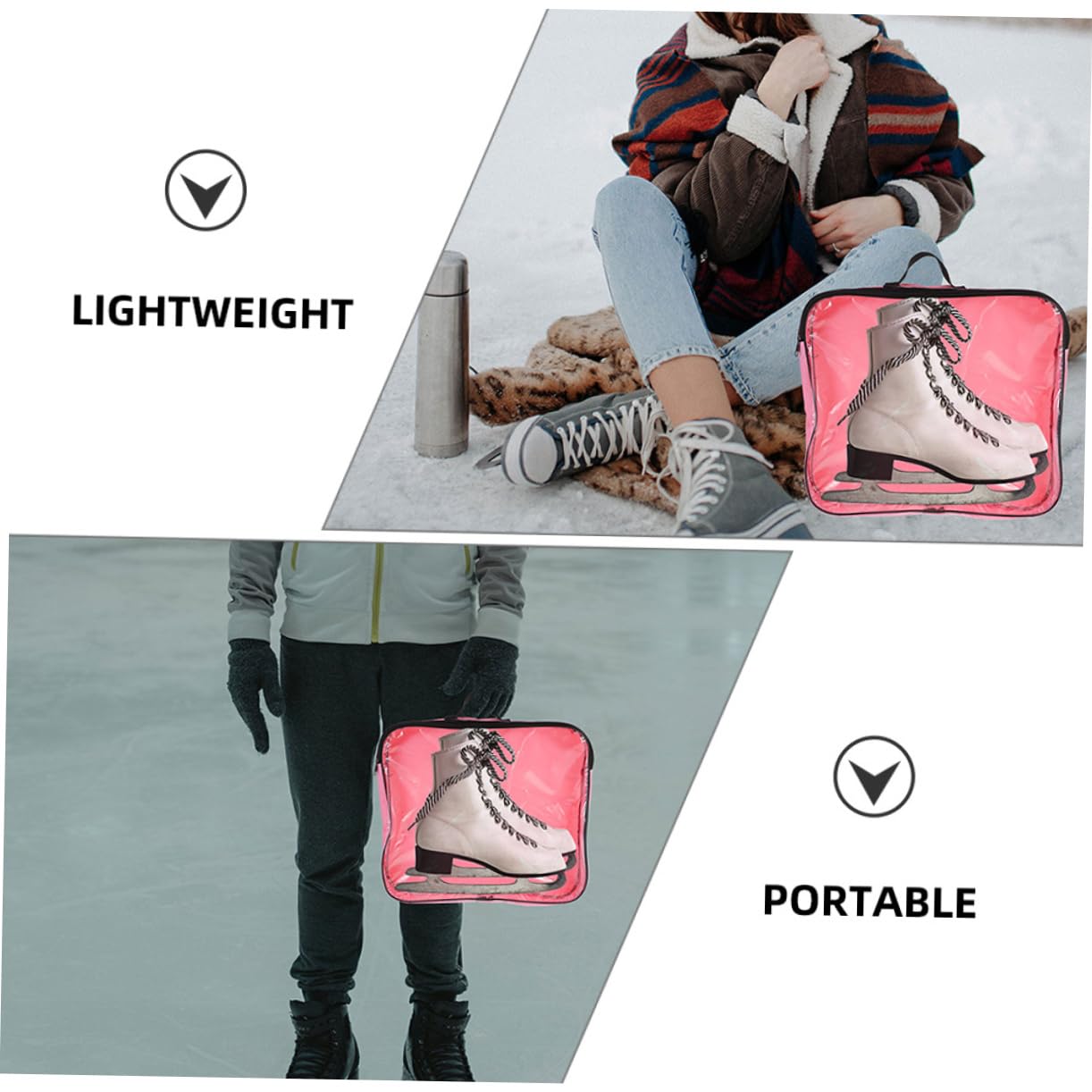 Bolsa De Patinaje Bolsa para Zapatos De Skate Bolsas para Patinete Bolsas para Viajes Patines Dobles Mochila para Patinete Bolsas para Zapatos De Mujer Tela Oxford Rosa