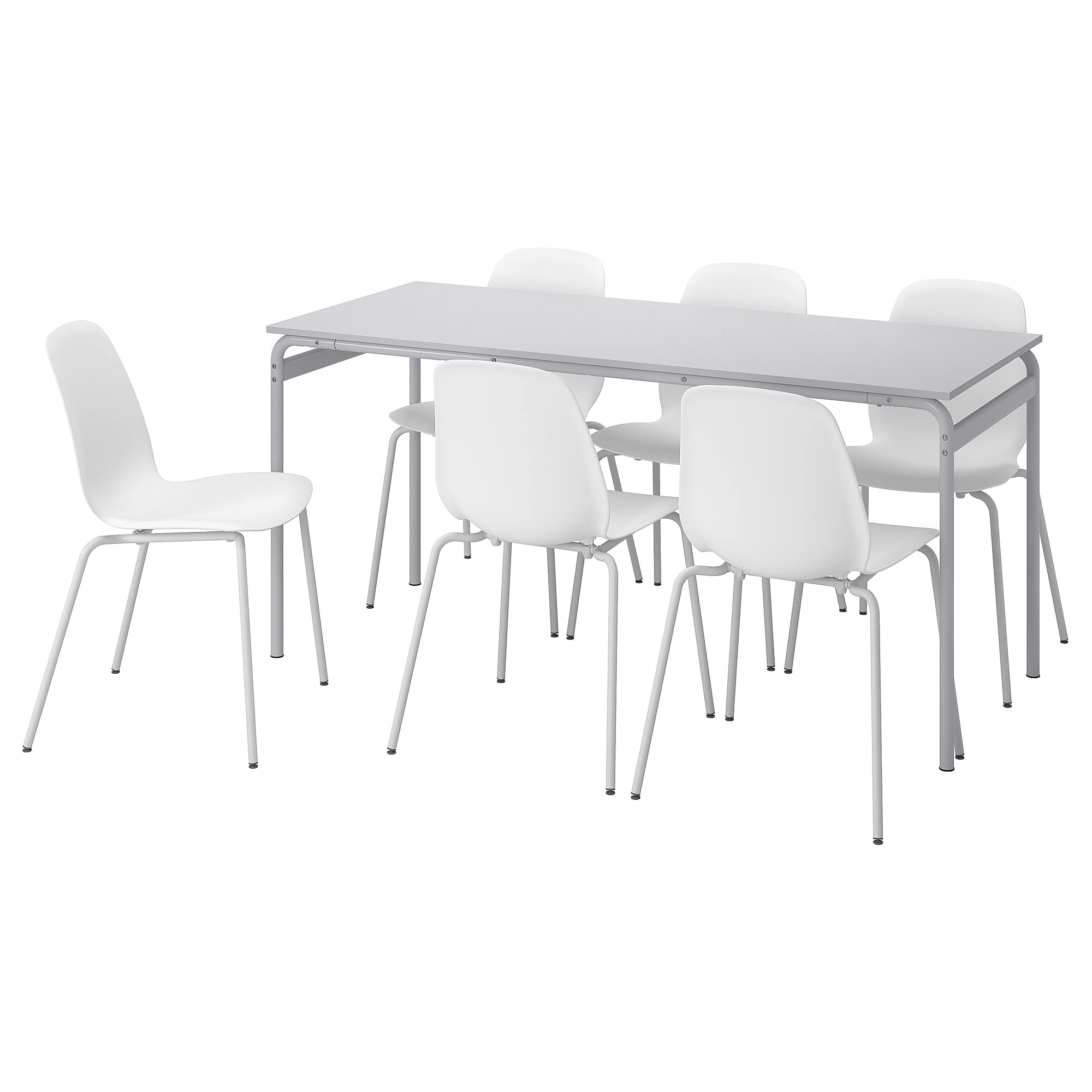 Amazon｜IKEA LIDÅS/GRÅSALA テーブルチェア6脚、160cm、グレー