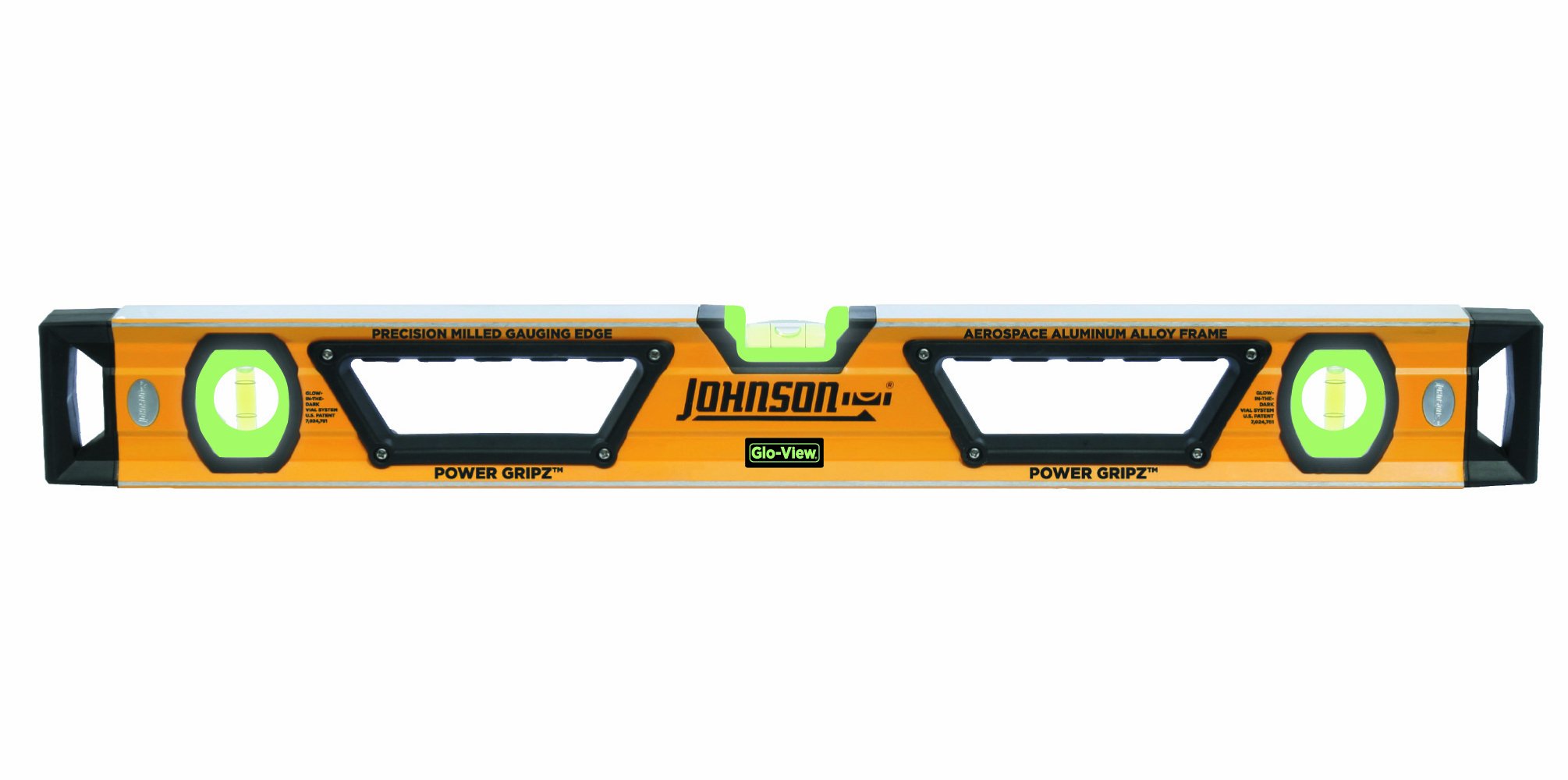 Johnson Level & Tool 1708-7800 78-Inch Magnetic Glo-View Aluminum Box Beam Level, Yellow