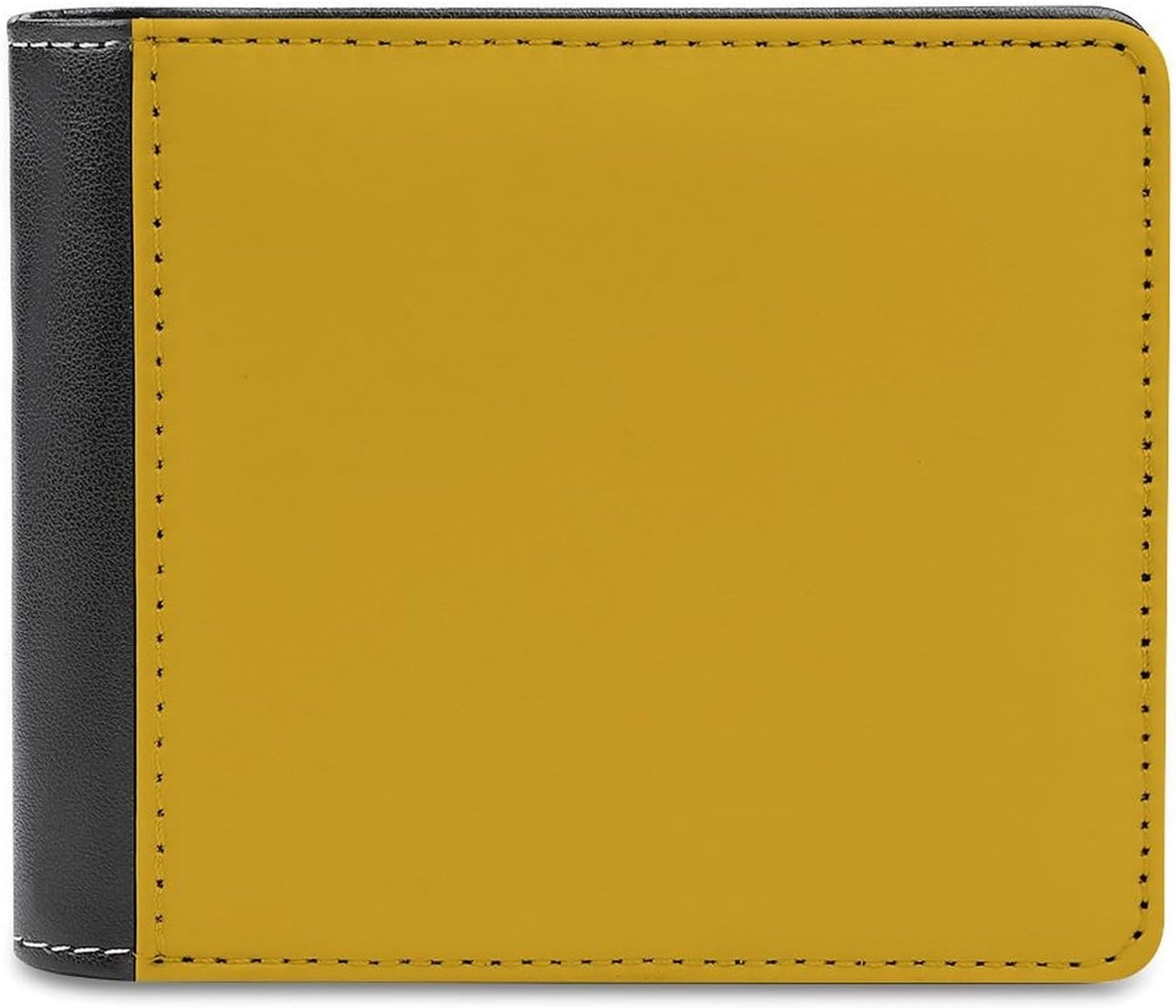 Mustard Yellow Wallet for Men Leather Bifold Wallet Extra Capacity Billfold Front Pocket Credit Card Holder Cash Purse