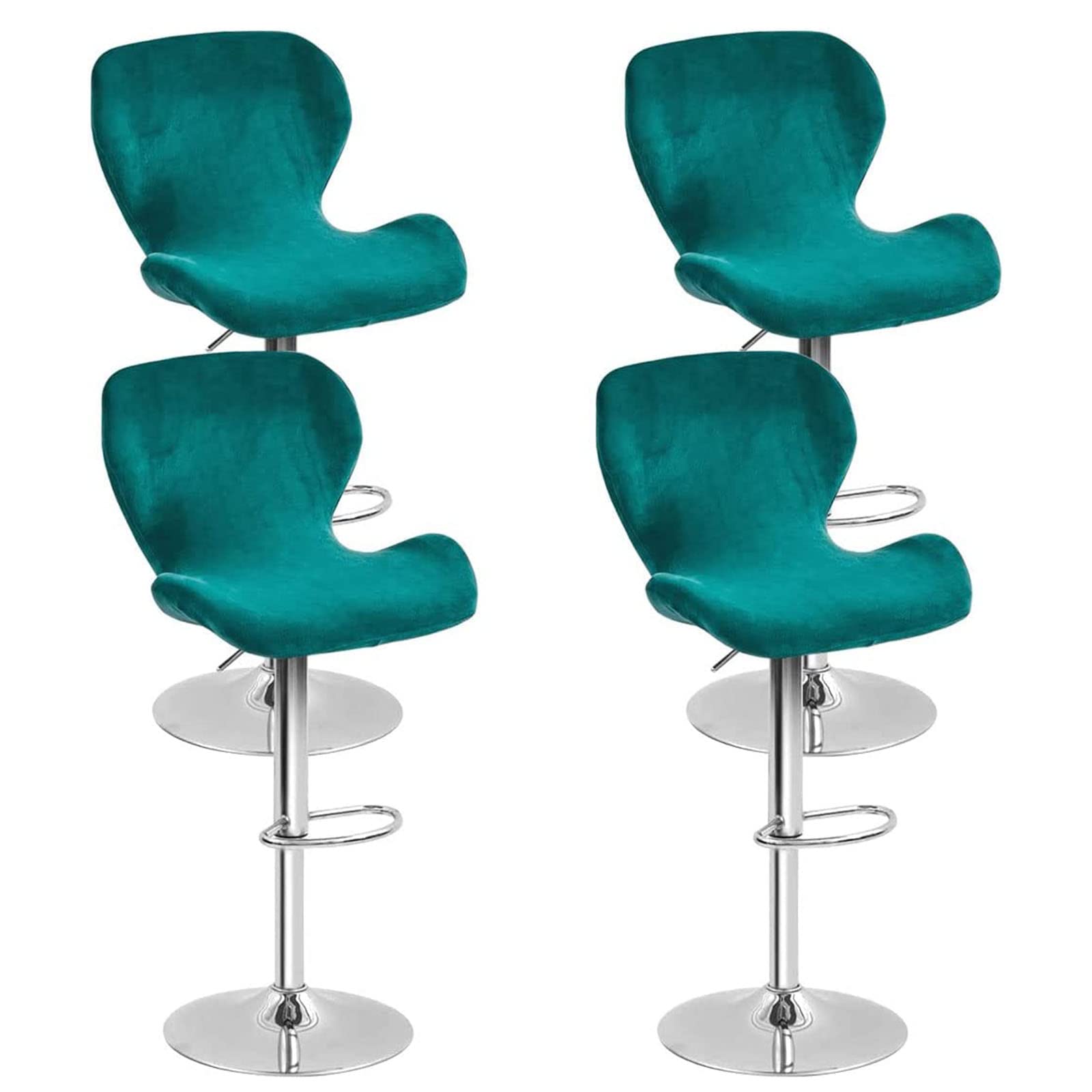 Leomix Velvet Bar Stool Cover Curved Swivel Set, Stretch Counter Height Bar Stools Cover, for Short Back Dinning Room Bar Chair,C,4pack