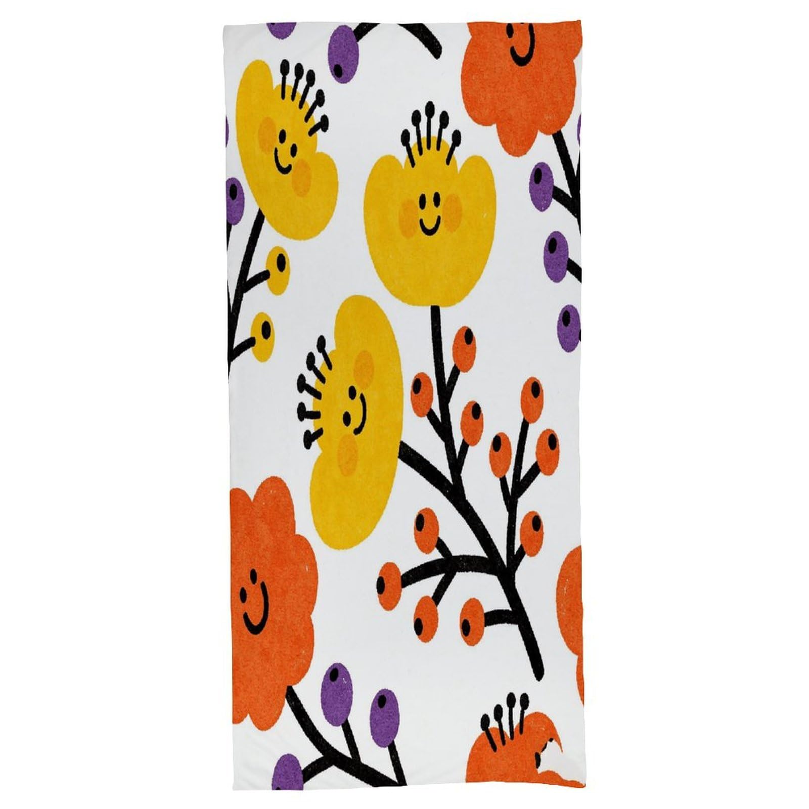 Fodpand Style Flower Branch Pattern Cute Bath Towel, Highly Absorbent & Quick Drying Beach Towel, Compact & Lightweight Pool Towel For Bathroom, Beach, Pool, Gym, Spa, And Hotel Use