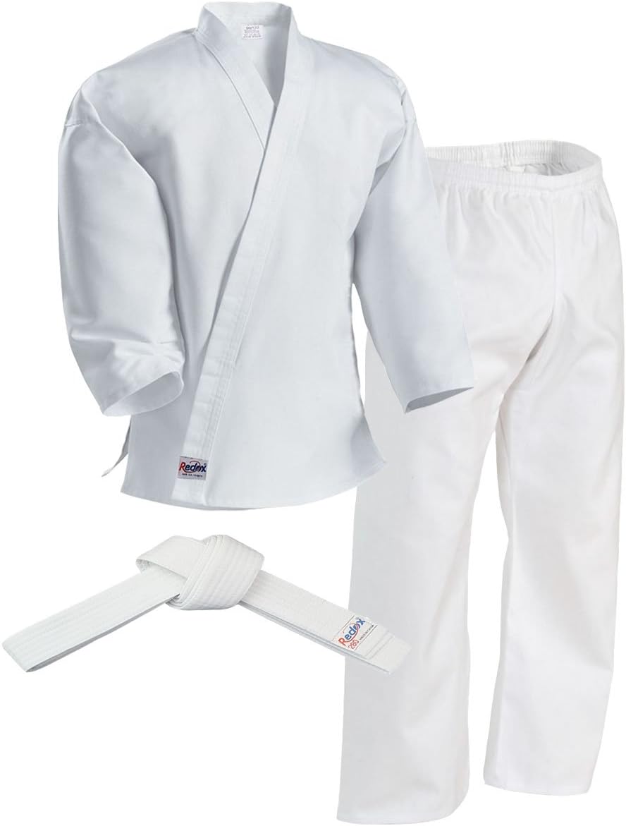 Redox Karate gi, Karate Uniform for Kids & Adult, Martial Arts Uniform, Martial Arts Pants, Middleweight, Size 0000~7/Black (0000/100)