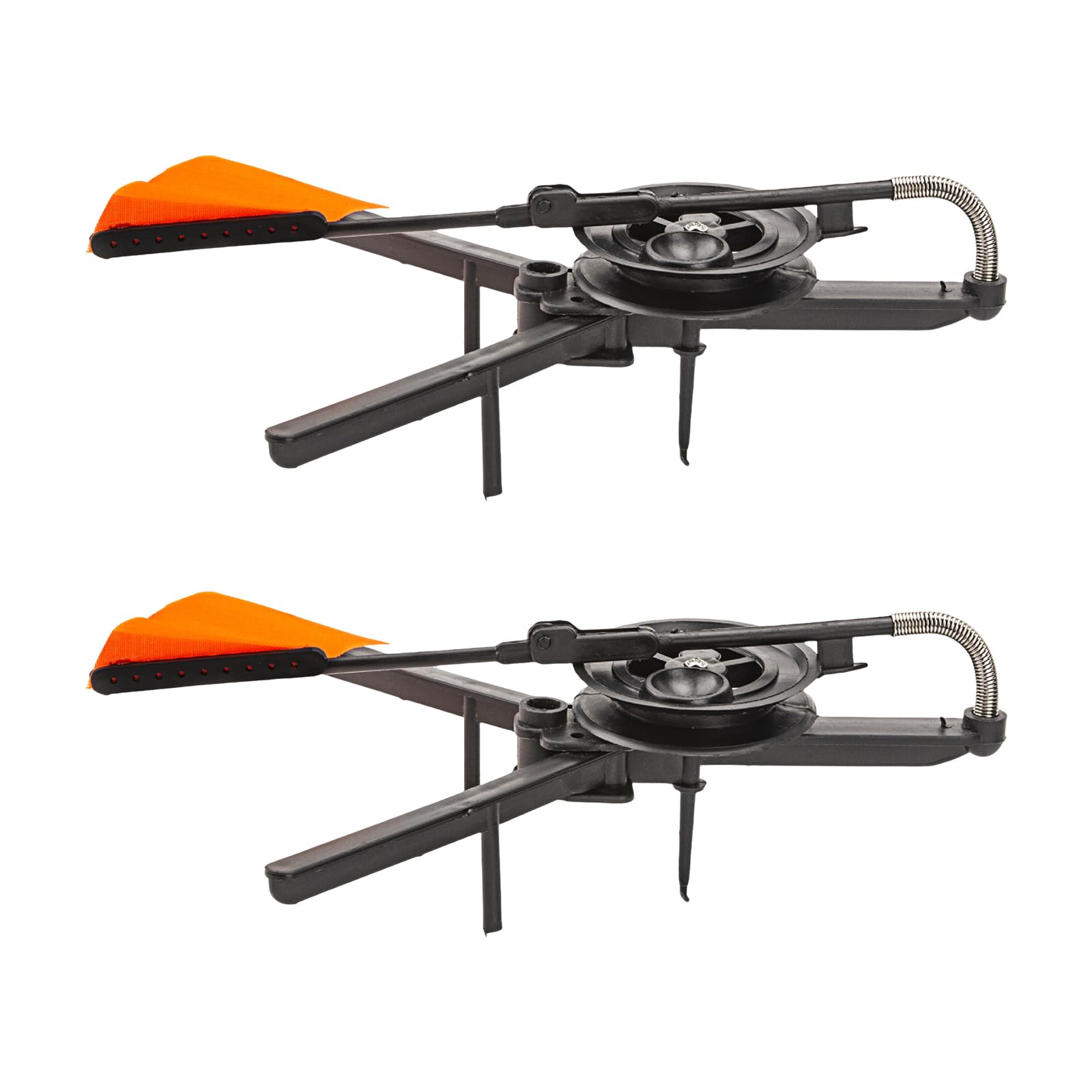 Shurhome 2pcs Outdoor Ice Fishing Equipment Gears Tip Up Fishing Rod Tip Up Strikes Indicators with Poles Flags Fishing Accessory