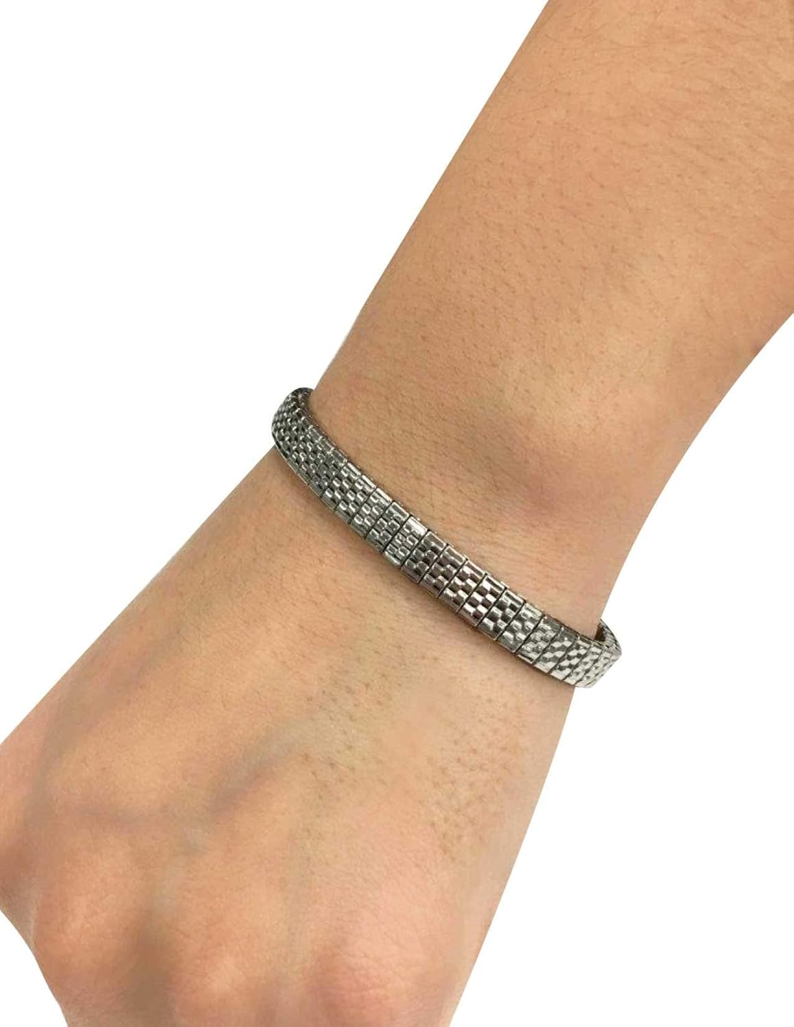 1928 Jewelry Women's Silver Stainless Steel Band Stretch Bracelet