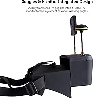 Vista 5 de EV800D FPV Goggles with DVR - 5.8G 40CH 5 Inch Screen Build in Antenna Battery for Analog FPV Camera and Transmitter FPV Drone RC Car Airplane Hobby