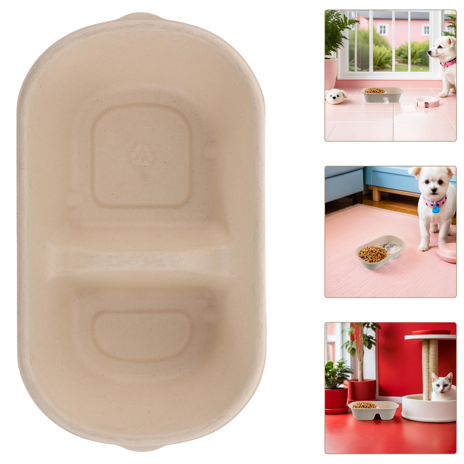 Gadpiparty 50 Ciotole Monouso per Cibo e Acqua per Piccoli Animali Doppie da 1000 Ml Leggere e Usa e Getta per Cuccia Gabbie e Viaggi per Cuccioli e Gatti