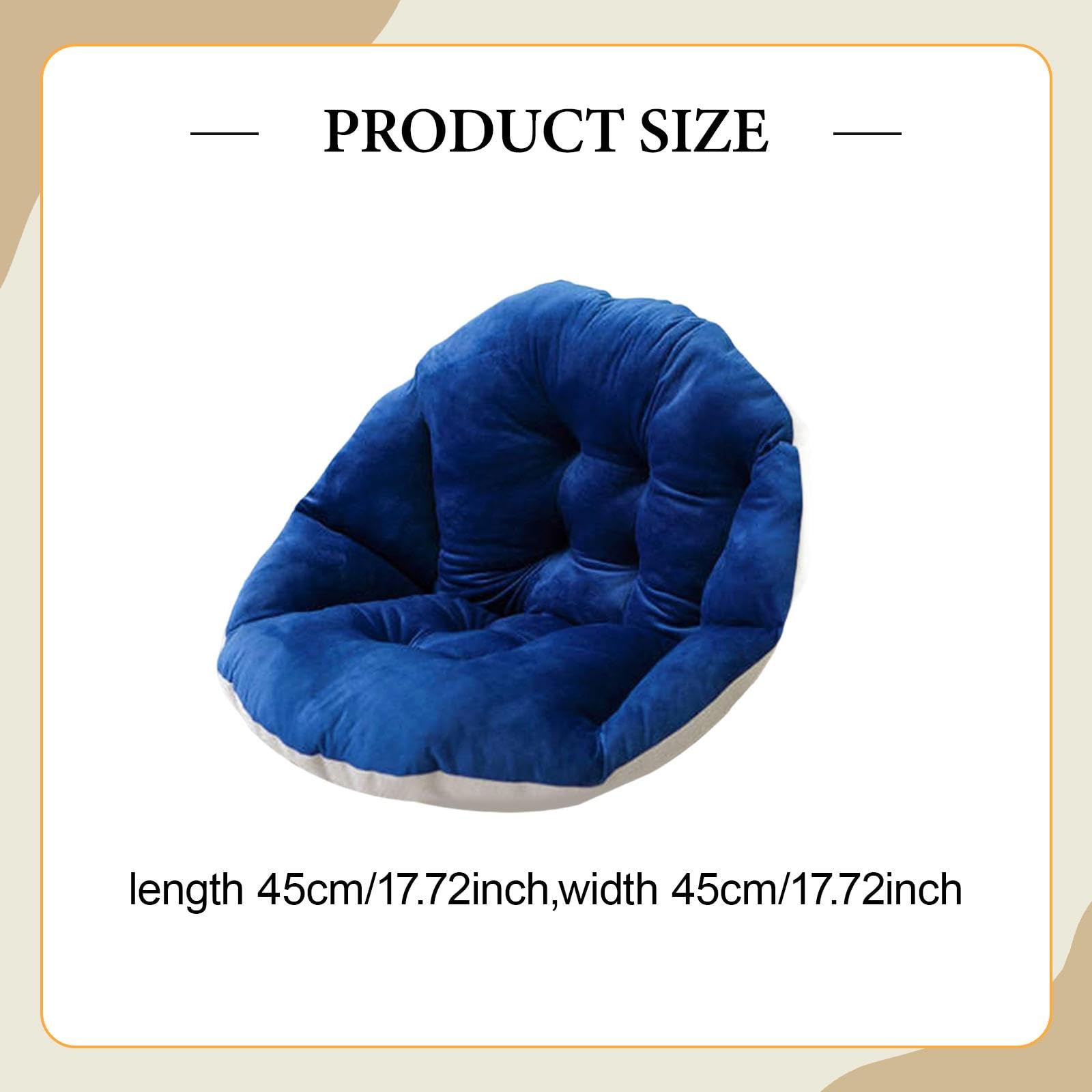 MagiDeal Cojín para Silla Colgante Hamaca Grueso Acolchado Antideslizante Tela Lino Resistente Adecuado para Sala de Estar Jardín Balcón Oficina, Azul Profundo, Individual