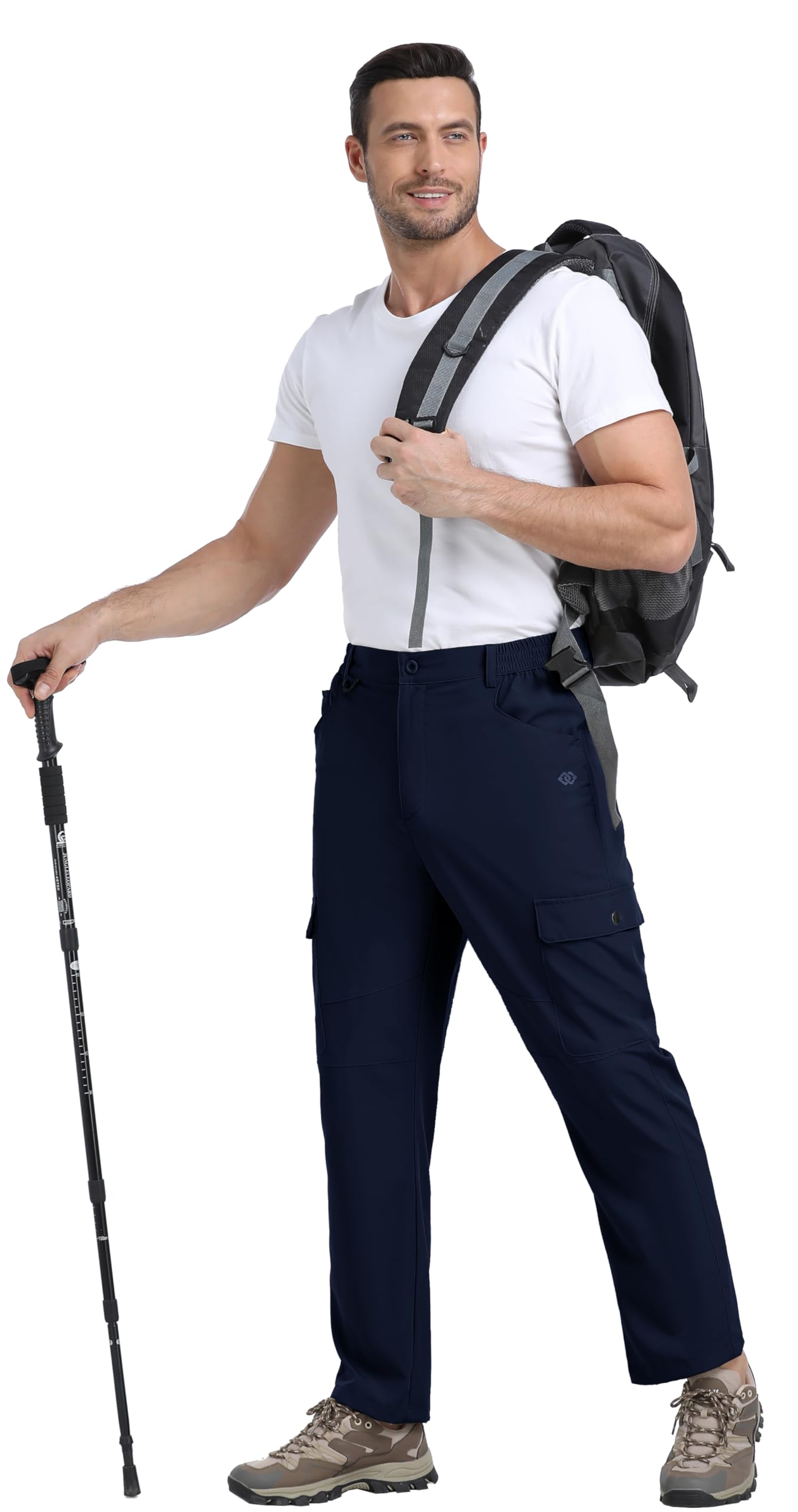 MoFiz Pantalones de senderismo para hombre, ligeros, de secado rápido, transpirables, con 6 bolsillos