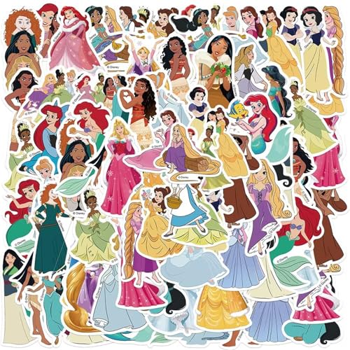 100Pcs Cool Character Princess Stickers for Water Bottles Sk