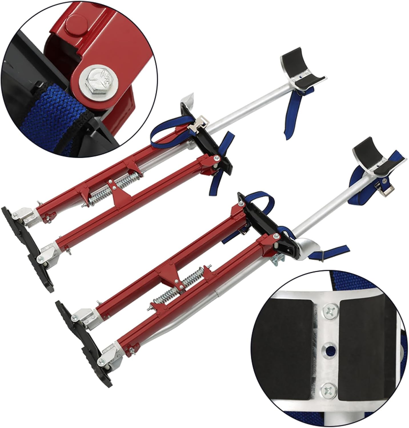 24-40inchs Adjustable Drywall Aluminum Stilts Red for Tree Building House Renovation