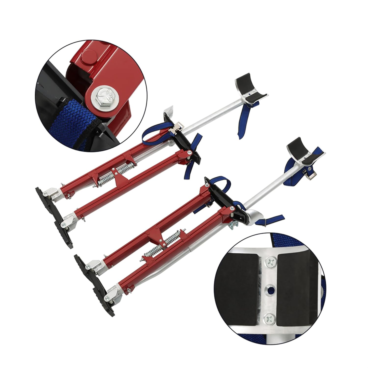 24-40inchs Adjustable Drywall Aluminum Stilts Red for Painting Tree Building House Renovation