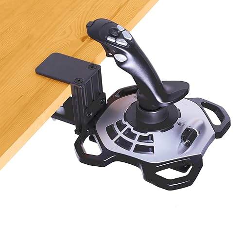 HTLAKIKJ Desk Mount Holder for Flight Sim Joystick-Compatible with Logitech G Extreme 3D PRO Joystick for Windows, Adjustable Fit Any Desk, Stable,