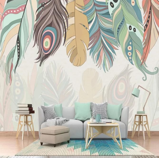 Papier peint 3D grand format au rendu panoramique réaliste pour mur TV moderne