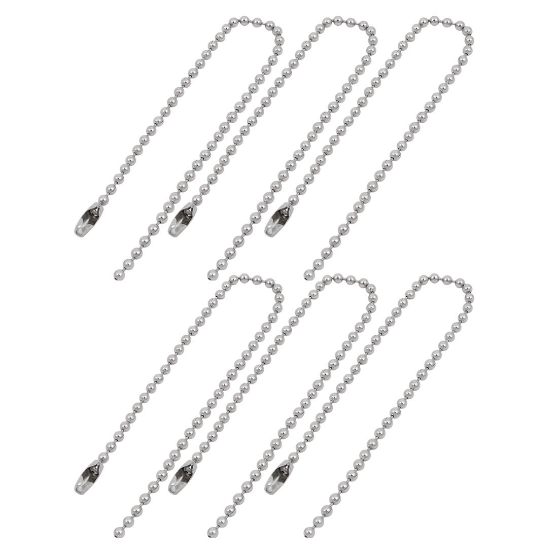 Aexit 6pcs 304 Lighting fixtures and controls Stainless Steel Clasp Ball Chain Keychain Silver Tone 2.4mm Dia 15cm Length