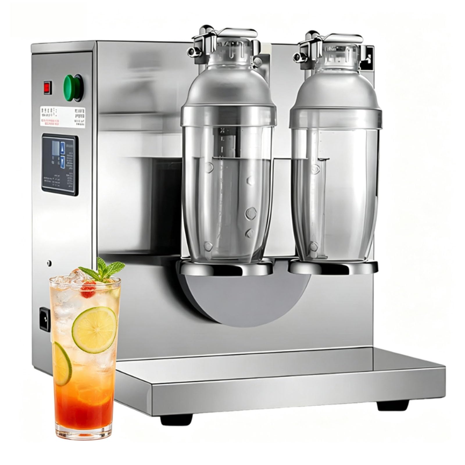 Wytrząsarka do herbaty z mlekiem, automatyczna wytrząsarka do napojów | Elektryczny shaker Bubble Boba z regulowaną prędkością i timerem 0-120 s, zawiera 2 filiżanki, do komercyjnego mieszania