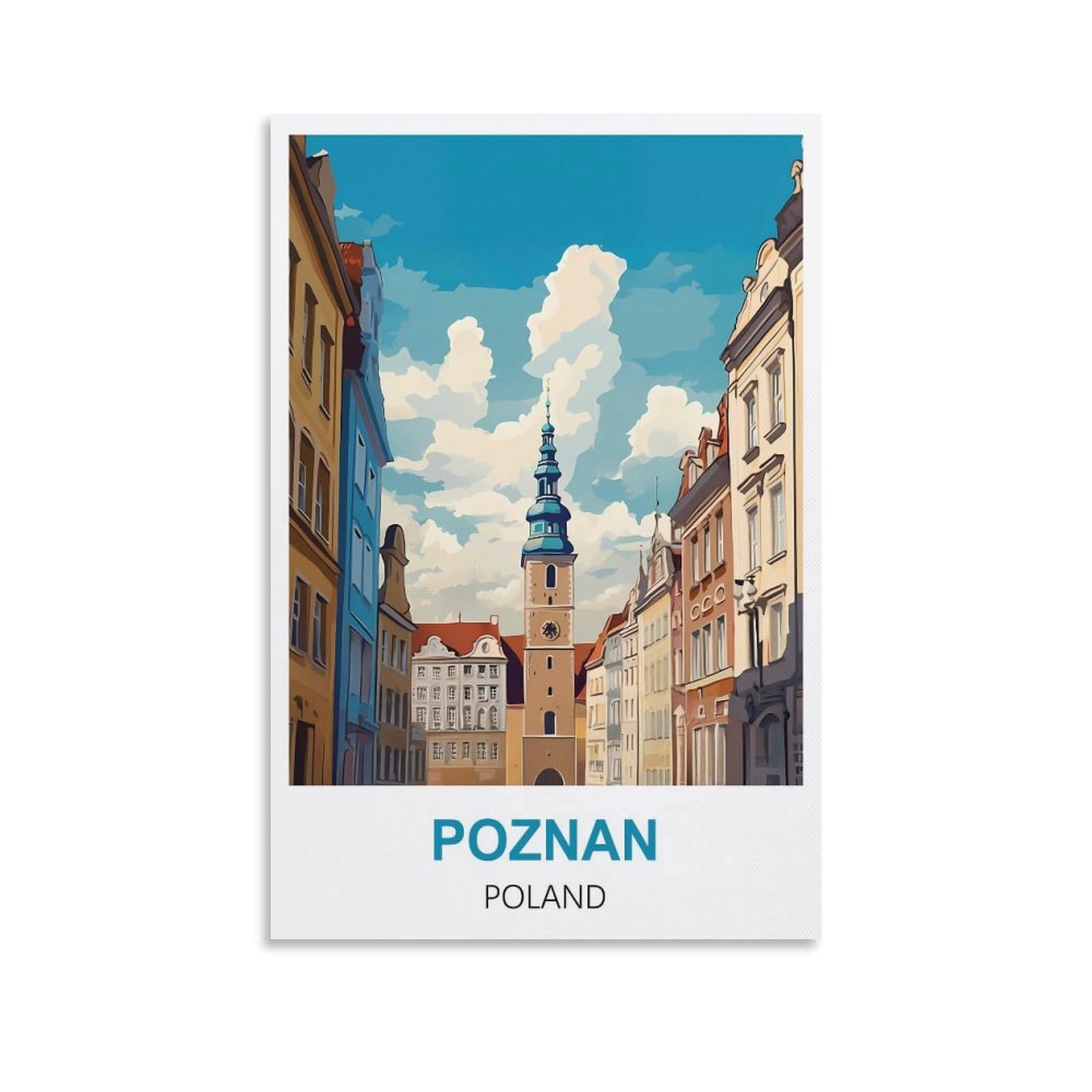 Ctzikww Unframe-Style Poznan Poland Vintage Travel Posters 08X12inch(20X30cm) Canvas Art Prints Picture Wall Art Painting