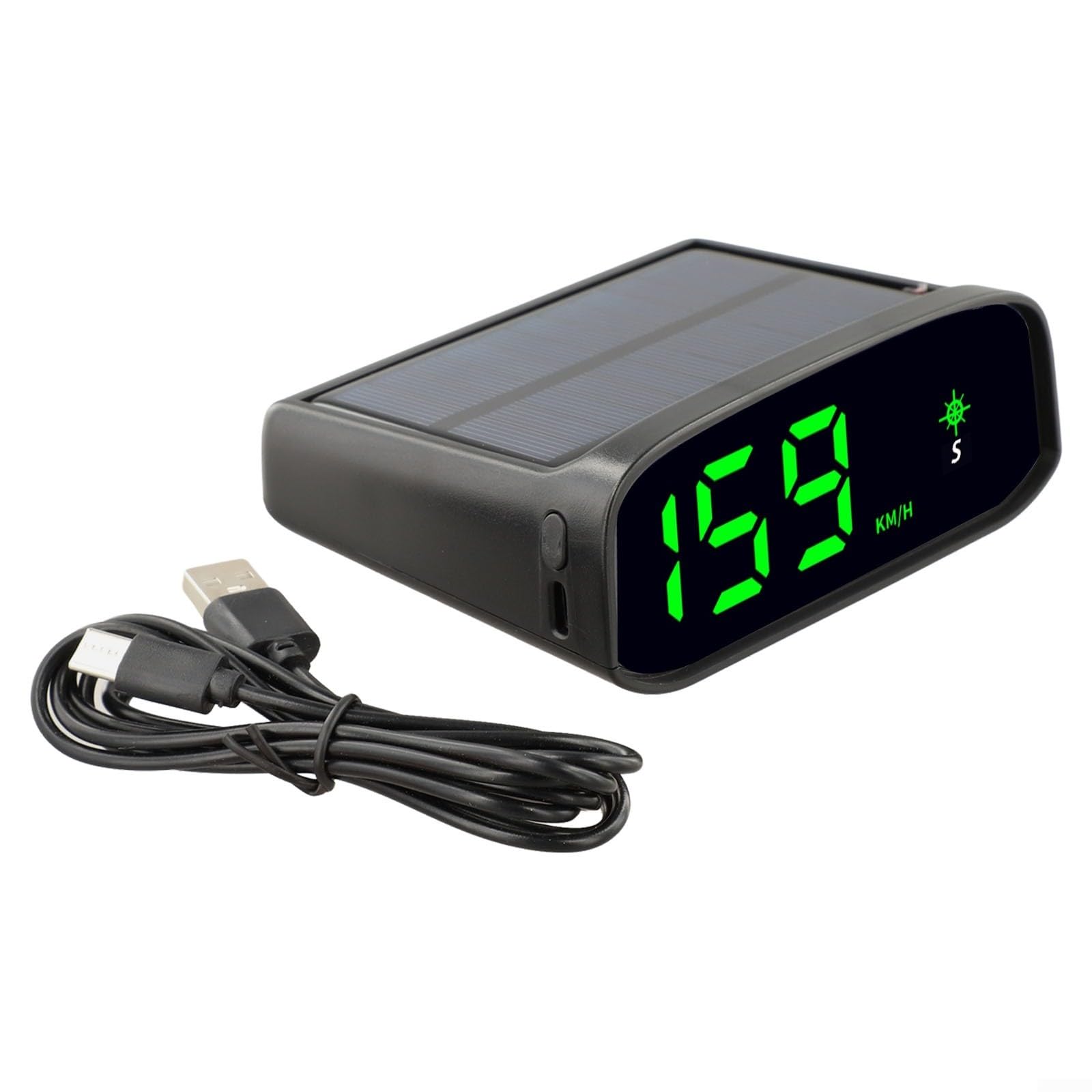 Gettimore Gettimore Car Solar GPS Speedometer Compass, Solar Powered Digital HUD Speedometer For Cars Speed Measurement