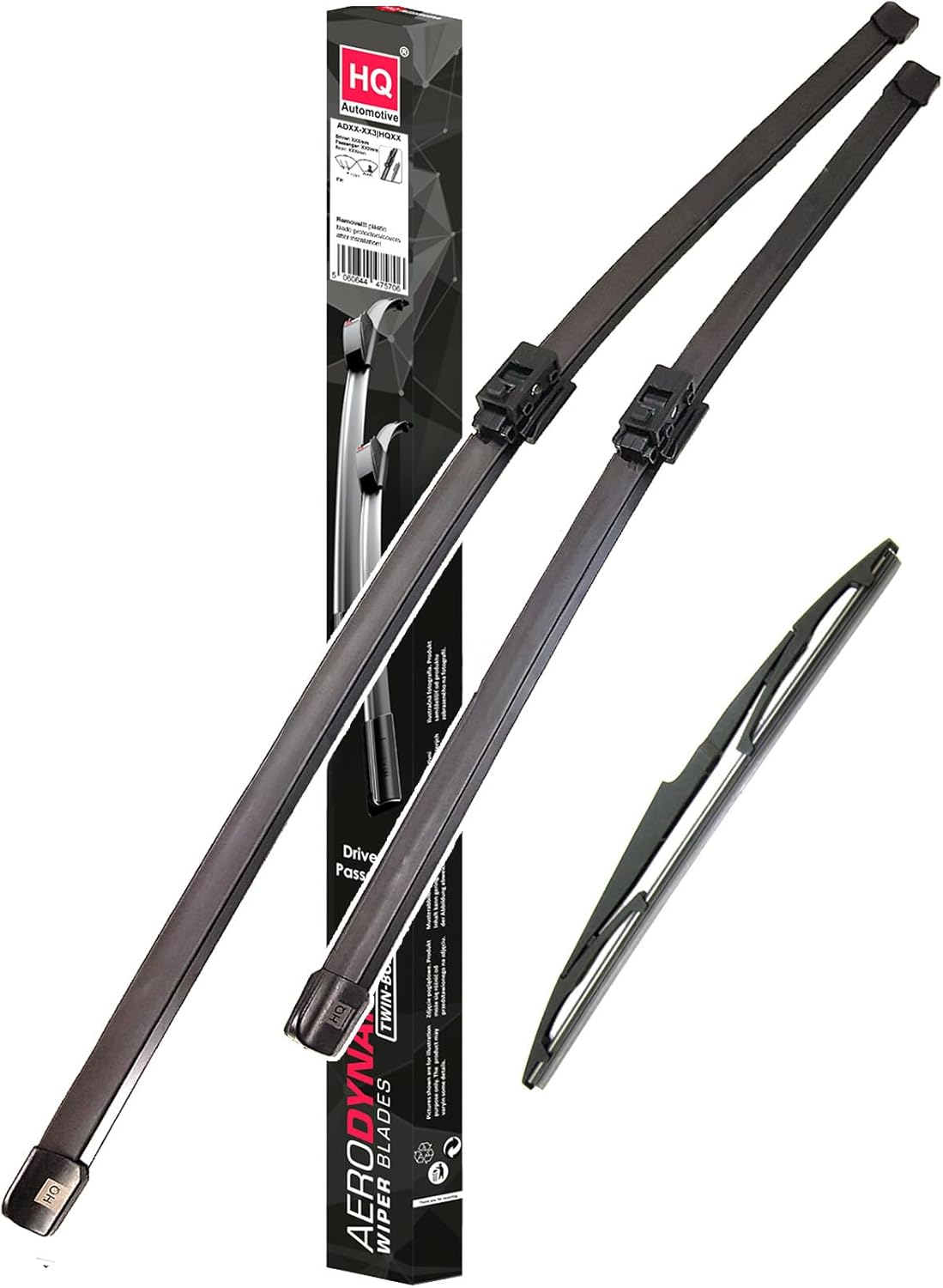 HQ Automotive Wiper Blades for MERCEDES A-Class Hatchback (2018 and later) Front Rear Wipers Replacement Kit