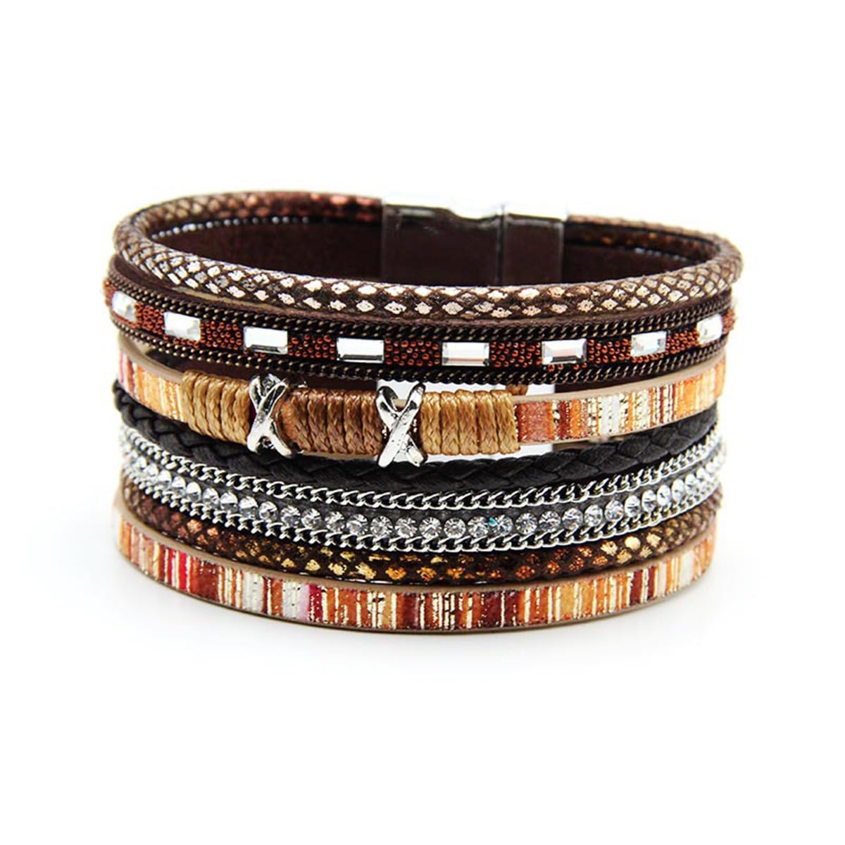 Leather multilayer bracelet Ladies bracelet women closure