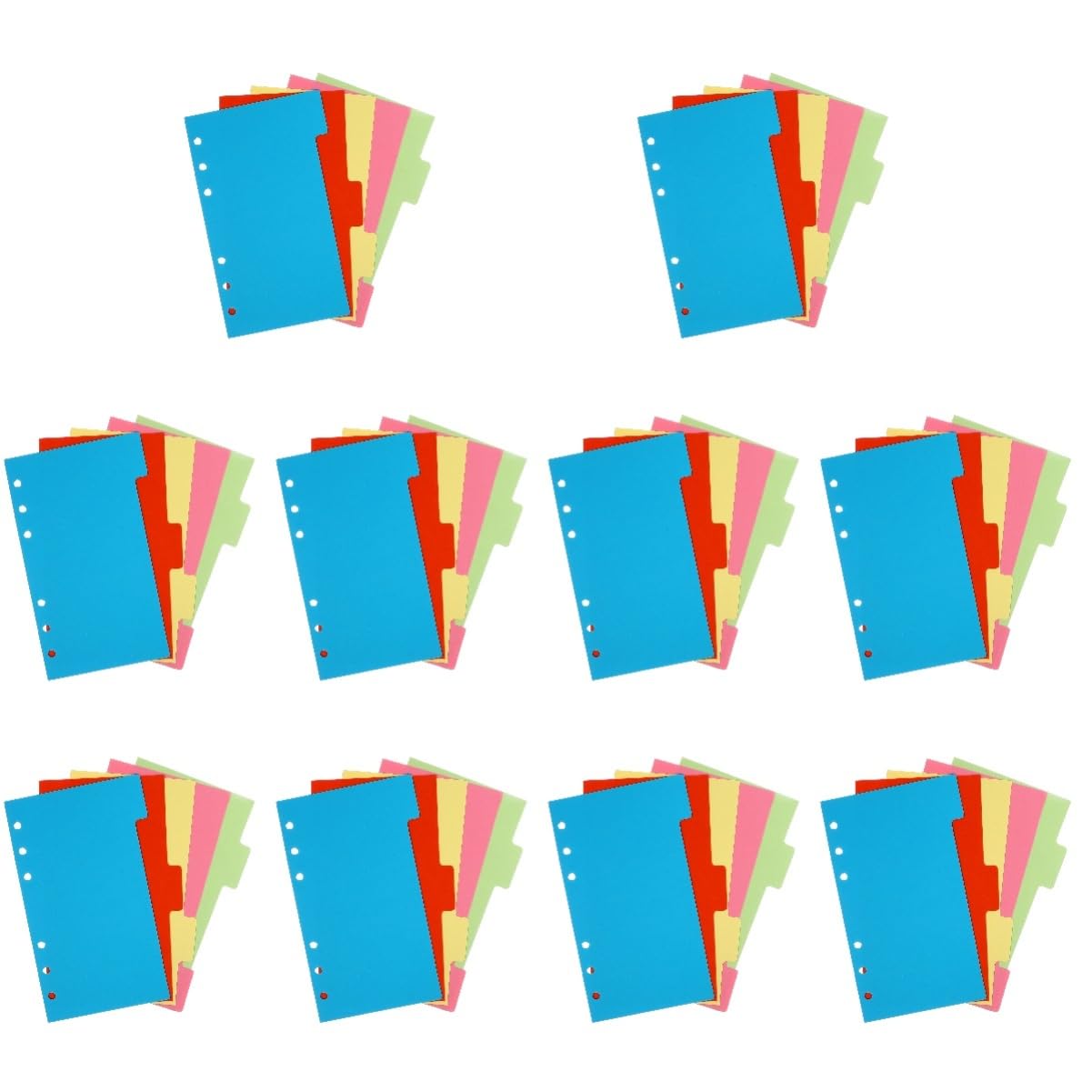 Gadpiparty 60 Sätze Trennblätter Set Teilig für Ringordner Bunte Papier Einsätze für Notizbücher Schule und Bürobedarf pro Set Stabile Zufällige Farbe