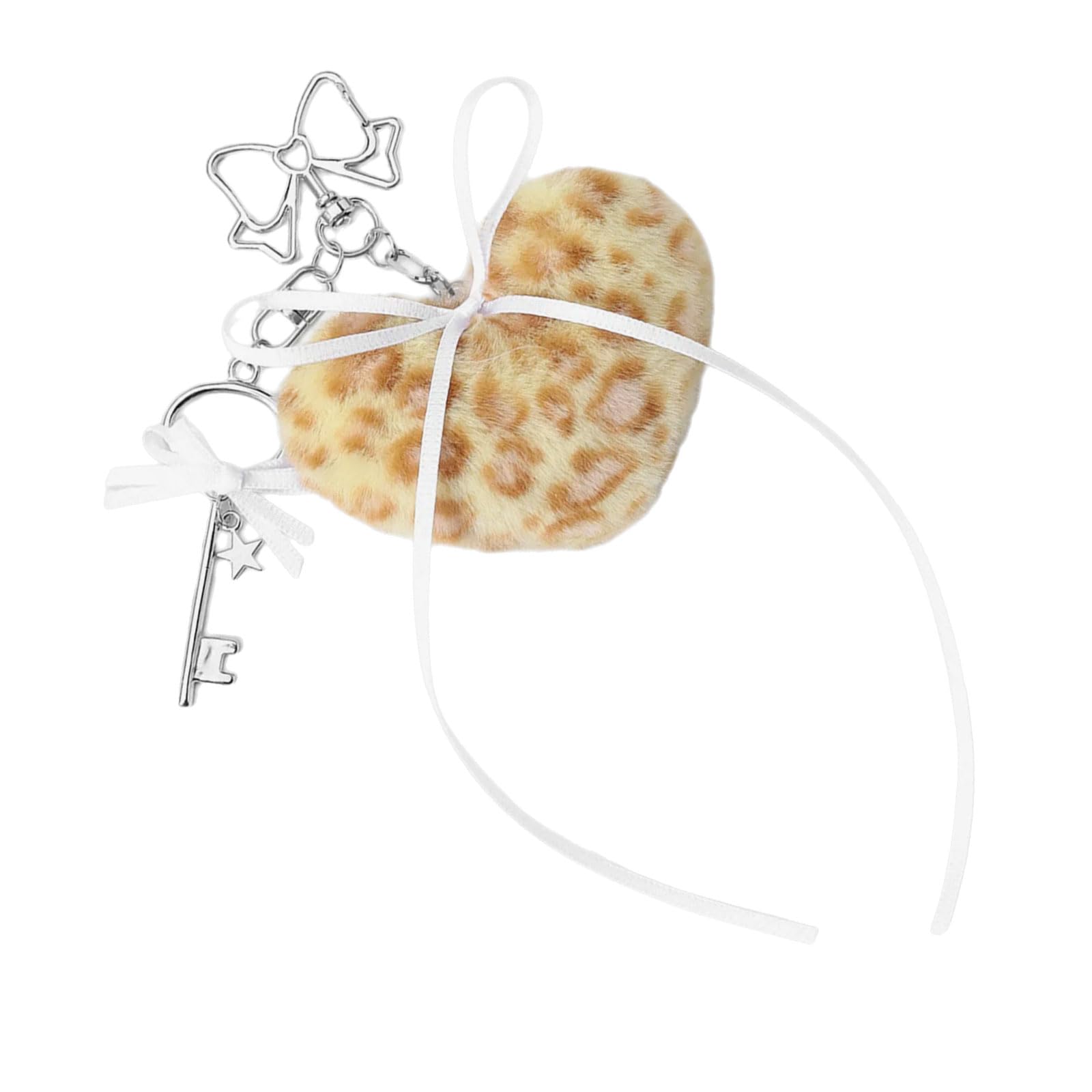 BWANGIAO Lovely And Stylish Plush Keychain Hanging Charm With Leopard Print And Bowknot Decoration For Bags Or Keys