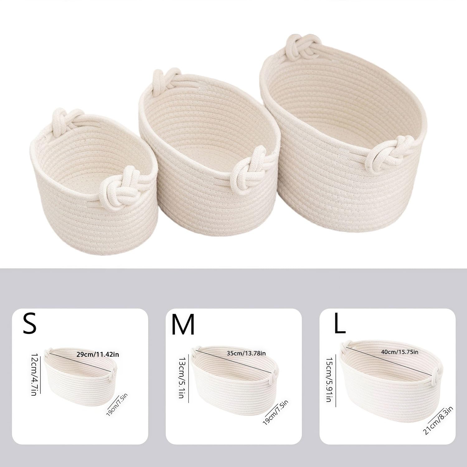 Panier Personnalisé Pour Bébé Avec Prénom, Paniers Tissés À La Main En Coton, Organiseur De Jouets Personnalisé Pour Nouveau-né Fille Ou Garçon, Décoration Pour Chambre D'enfant(M:35X13X19CM)