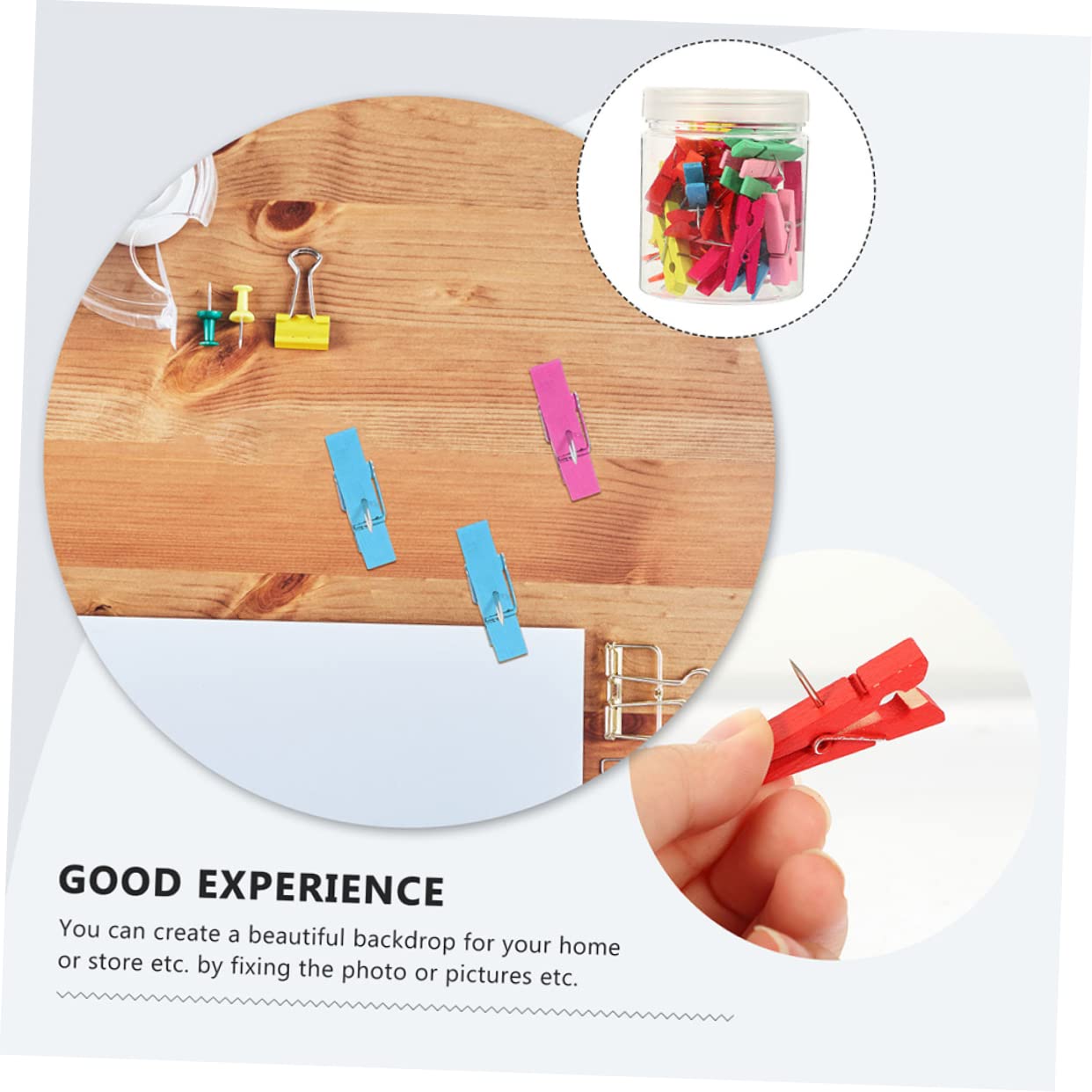 jojofuny 4 Sätze Holzclip Thumbtack Deko Stecknadeln Für Pinnwand Bastelbüroklammern Reißnägel Stecknadeln Für Kunstwerke Reißnägel Fürs Büro Rostfreier Stahl 50 Stück * 4