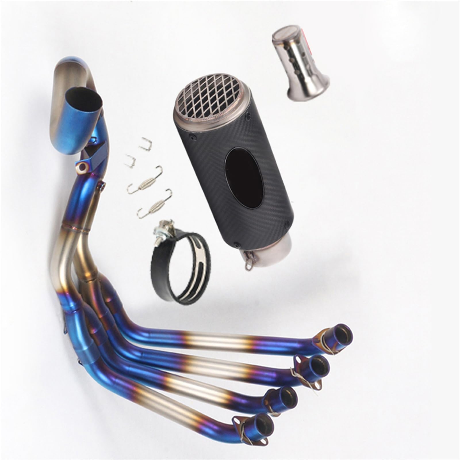 CB650F sistema completo de escape tubo enlace modificado de carbono 5