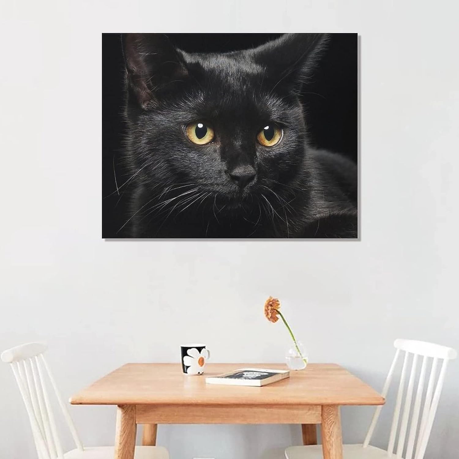 Amazon.co.jp: アートパネル ポスター 絵画 黒猫 ねこ 猫柄