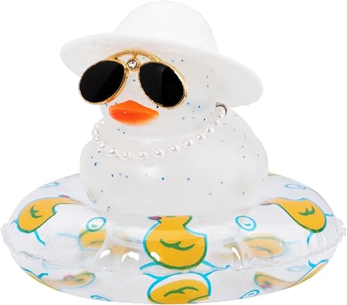 wonuu Lindos accesorios de automóvil rosas para el interior de las mujeres, pato de goma, decoración de tablero de automóvil, decoración de tablero