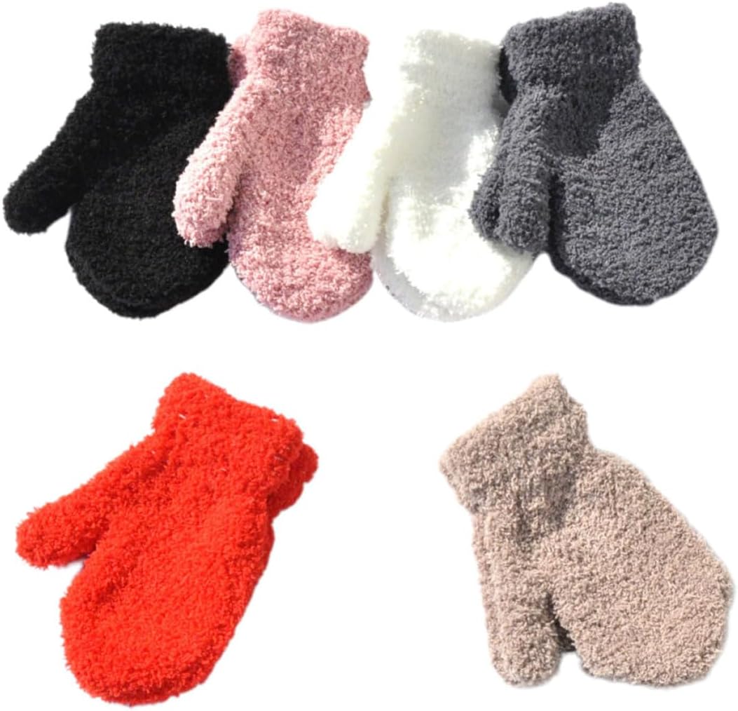 6 Pairs Winter Full Cover Yarn Mittens for Hand Protection