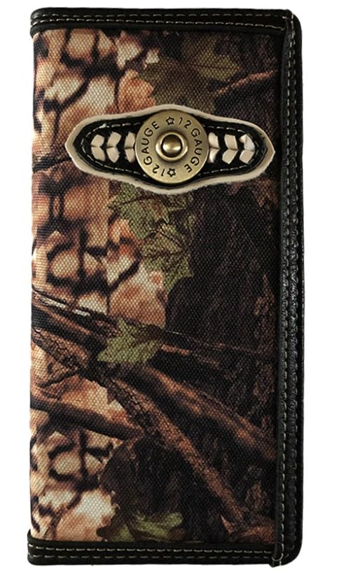 Bullet Men Wallet Western Bifold Check Book Style W034-56 Camo Black