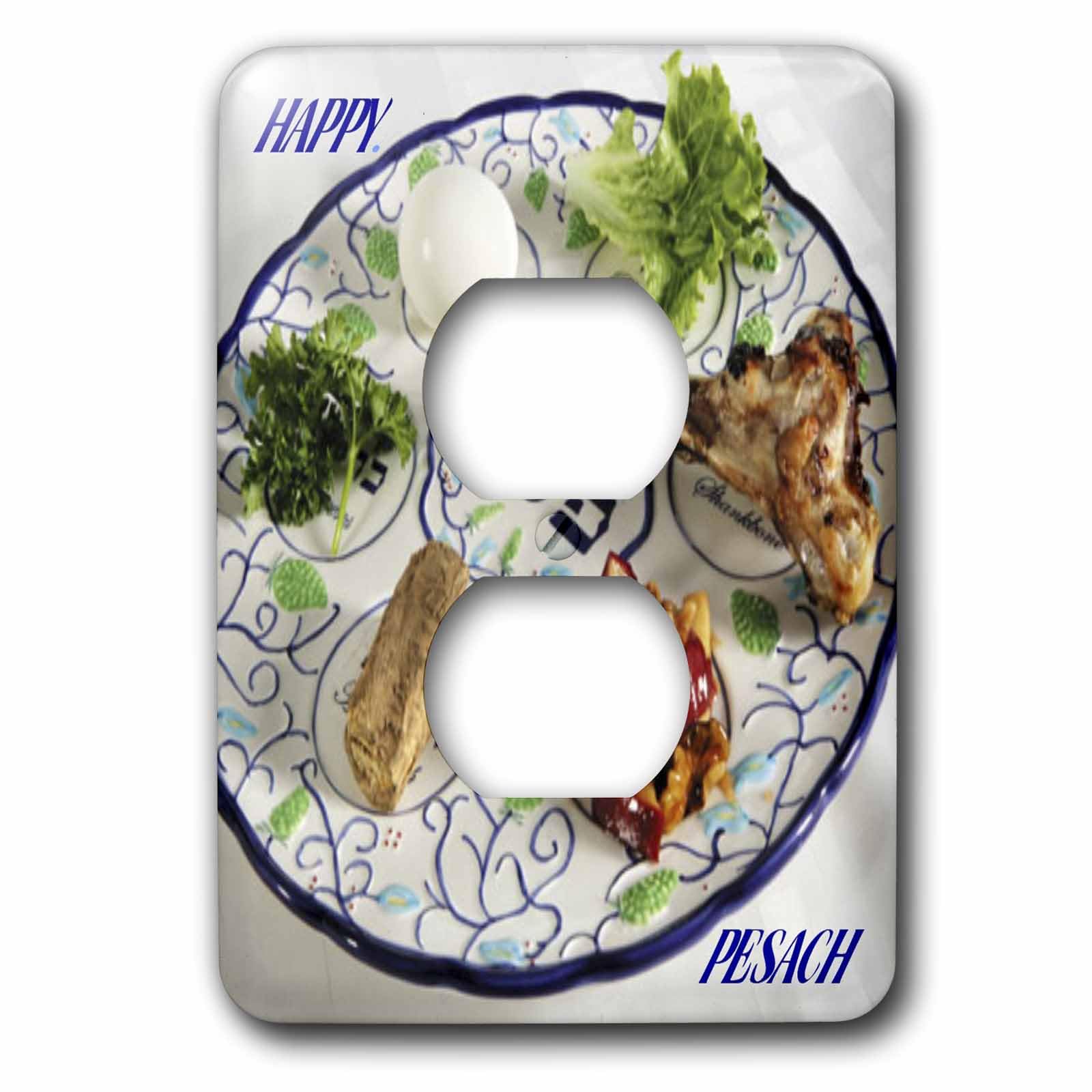 Plaque Pesach avec 2 prises de courant de 15,2 cm 3dRose lsp_37364