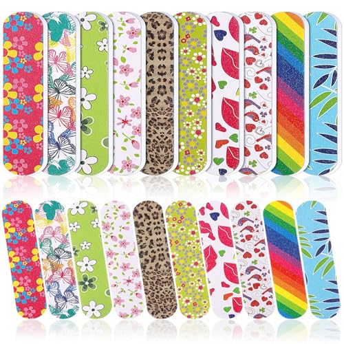 Sumind 100 Pack Mini Nail Files Bulk Double Sided Emery Boards Small Finger Nail Files Manicure Tools(2.36 x 0.59 x 0.16 Inch)