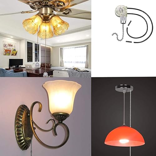 Miniatura 4 de Interruptor de ventilador de techo, paquete de 2 unidades de encendido y apagado Zing Ear ZE-109, interruptor de control de velocidad de repuesto