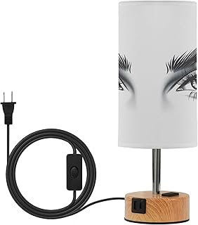 Qilmy 3-Way Dimmable Touch Control Table Lamp, Women's Eyes Bedside Lamp...