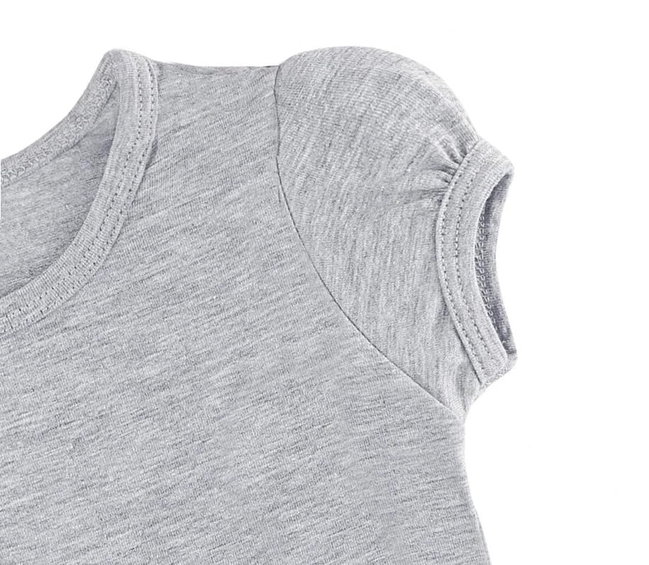 Image of Lilax Girls Short Puff Sleeve Cotton T-Shirt, Toddler & Little Girls Top | 95% Cotton Puff Sleeve Tee; Crewneck, Short Sleeve; Toddler & Girls Sizes 2T-12; for School, Play & Everyday; Machine Wash