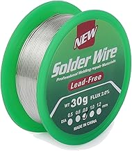 Solder Solder Wire, 0.8mm 30g, Thin Core With Rosin Flow, Sn99.3%-Cu0.7%, Soldering Tin Coil for Electrical Soldering