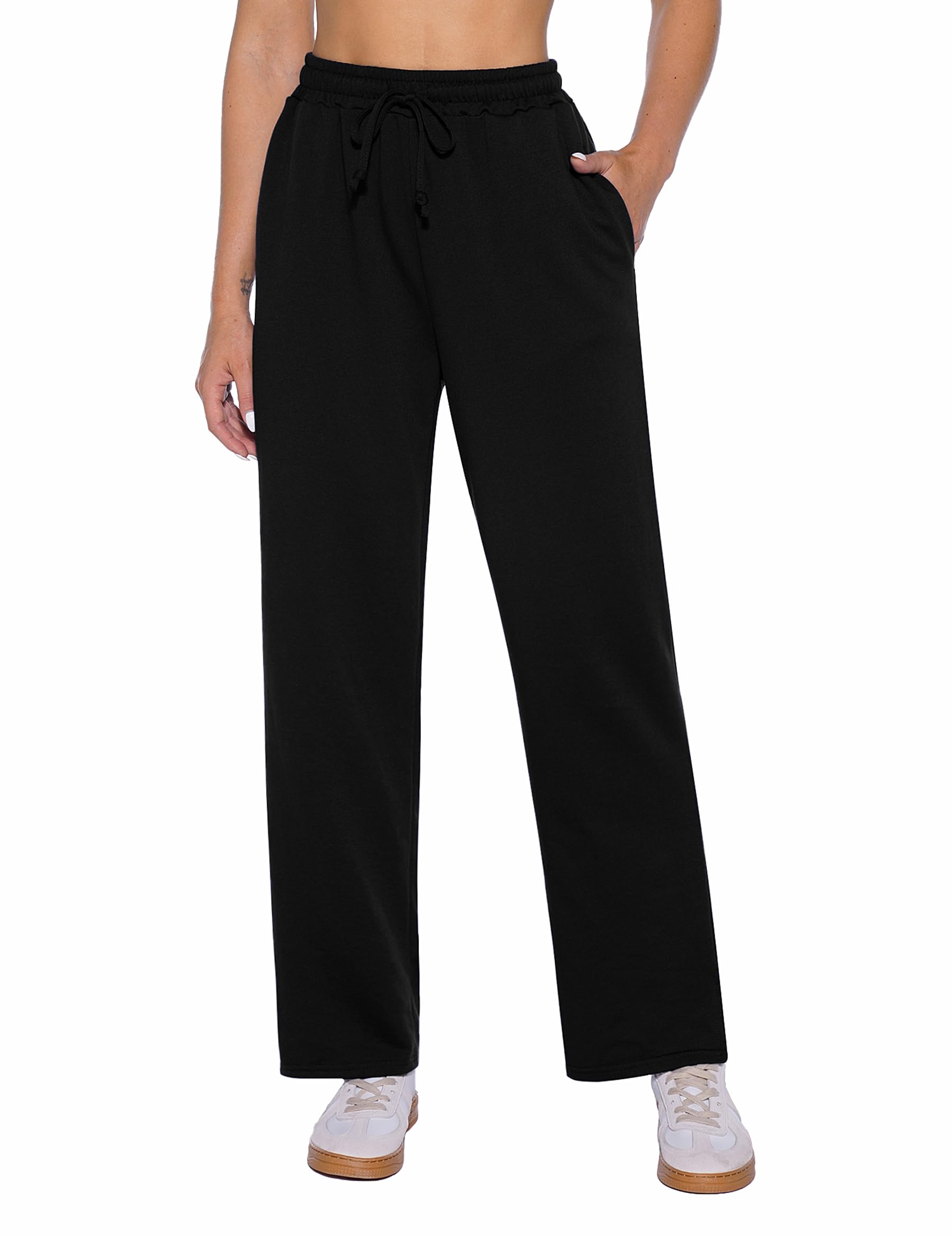 Demegimi Pantalones Deportivos Mujer Algodón Deportivos Recortados Pantalones con Bolsillos Laterales para Yoga y Correr