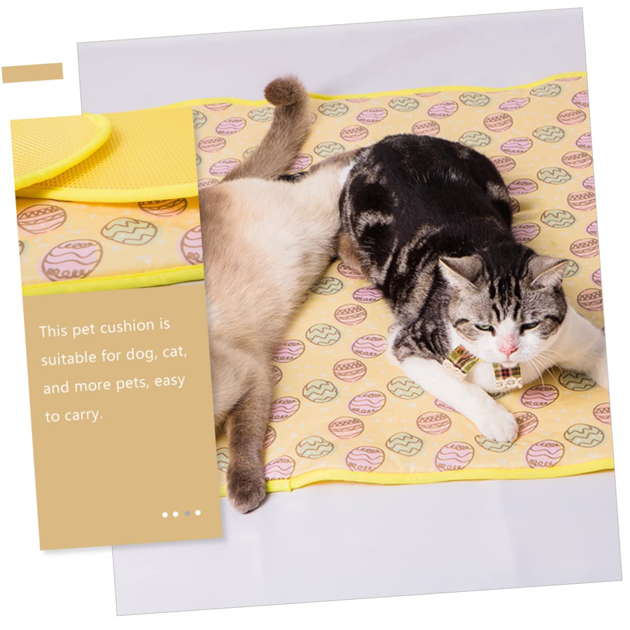 FONDOTIN Pet Cooling Pad Dog and Cat Bed Mat Non-Slip Portable Rest Mat Lightweight Comfortable